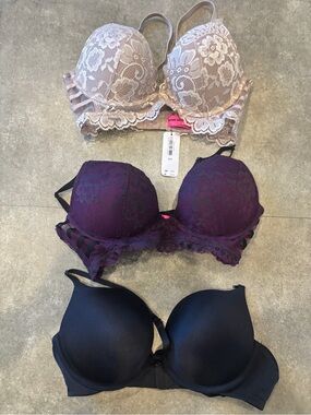La Senza Lace & Smooth Bra Set - Black, Purple, Taupe for all 3